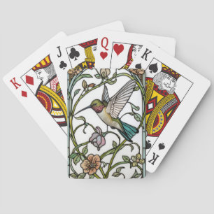 Jeu De Cartes Élégante illustration de colibri dans un style bot