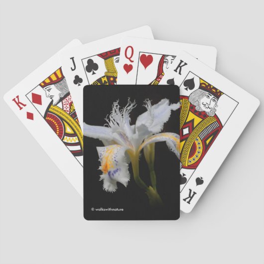 Jeu De Cartes Elégante Japonaise Cris Iris Fleurs Blanches (dos)