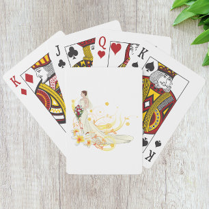 Jeu De Cartes Élégante mariée florale Conception Mariage romanti