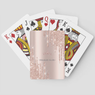 Jeu De Cartes Elégante parties scintillant rose dorée, royale
