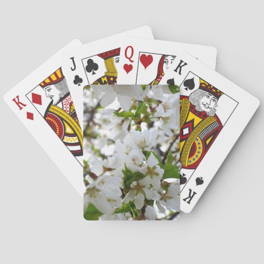 Jeu De Cartes Elégante photo de fleurs florales blanches (dos)