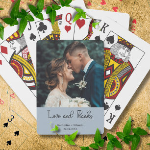 Jeu De Cartes Élégante photo de mariage amour et remerciements b