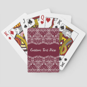 Jeu De Cartes Elégante Vintage dentelle Bourgogne crème personna