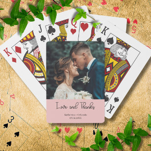 Jeu De Cartes Élégantes cartes photo de mariage rose pâle Amour