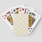 Jeu De Cartes Élégantes fleurs d'or motif blanc (dos)