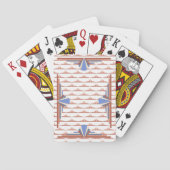 Jeu De Cartes Éléments Art déco en or rose & bleu (dos)