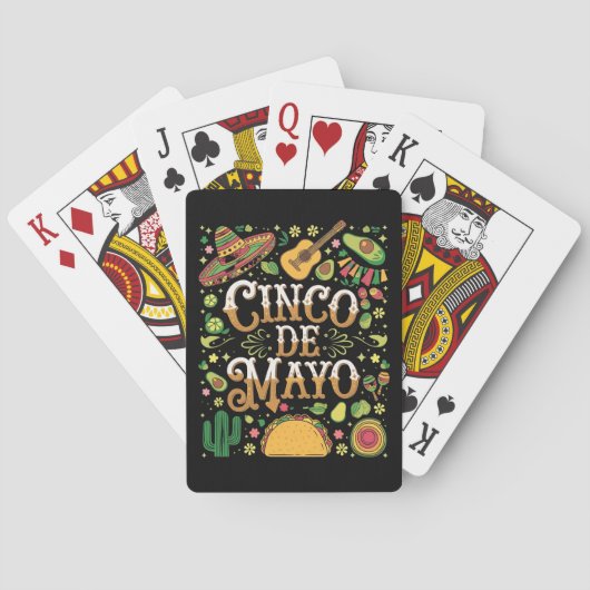 Jeu De Cartes Éléments de fête mignons de la fête Cinco De Mayo (dos)
