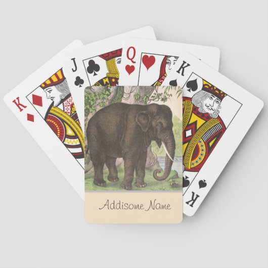 Jeu De Cartes Eléphant antique dans la jungle Imprimer (dos)