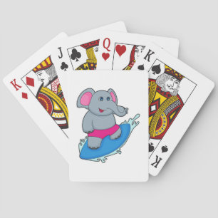 Jeu De Cartes Elephant as surfer avec surf