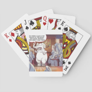 Jeu De Cartes Éléphant Blanc Drôle Dans La Pièce
