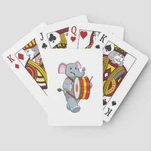 Jeu De Cartes Elephant comme musicien avec tambour