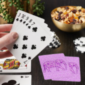Jeu De Cartes Eléphant fleur - améthyste violet (In Situ)