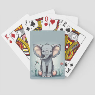 Jeu De Cartes Éléphant mignon assis