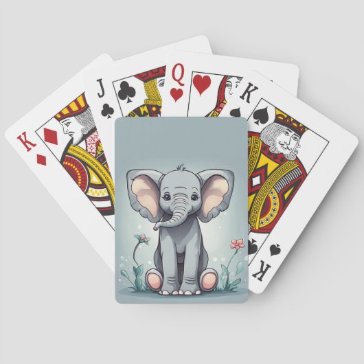 Jeu De Cartes Éléphant mignon assis (dos)