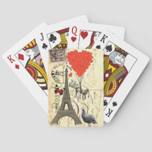 Jeu De Cartes Eléphant vintage et ballons rouges