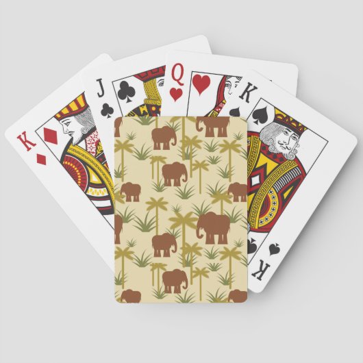 Jeu De Cartes Éléphants Et Palmiers Au Camouflage (dos)