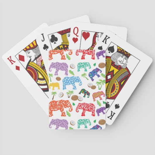 Jeu De Cartes Éléphants tropicaux (dos)