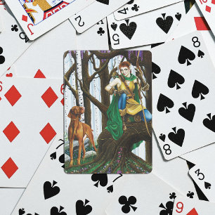Jeu De Cartes Elfe de fantasy Archer Vizsla Chien Forêt Enchanté