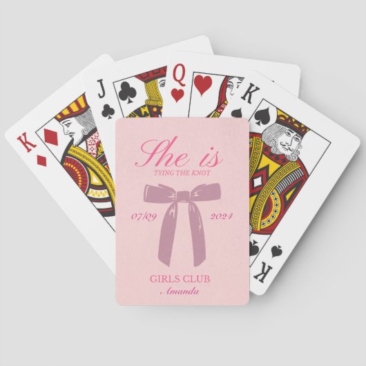 Jeu De Cartes elle lie le noeud coquette rose bachelorette (dos)