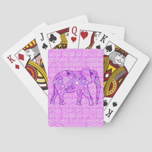 Jeu De Cartes Elphant tourbillon fractal - violet et orchidée (dos)
