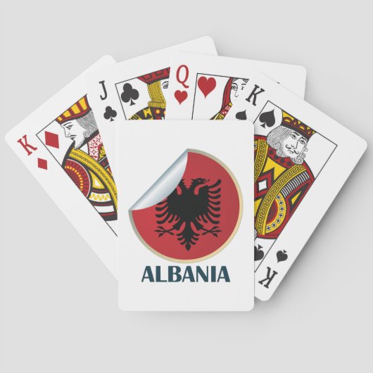 Jeu De Cartes Emblème d'aigle à tête double en Albanie (dos)