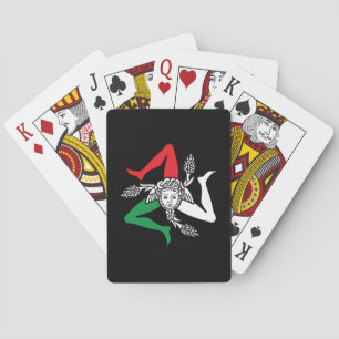 Jeu De Cartes Emblème de Méduse Trinacrie sicilienne Thème itali