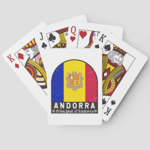 Jeu De Cartes Emblème du drapeau d'Andorre Vintage