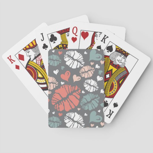 Jeu De Cartes Embrassez L'Impression Et Le Motif Coeur (dos)