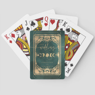 Jeu De Cartes Emerald Green & Faux Gold Tarot Mariage céleste