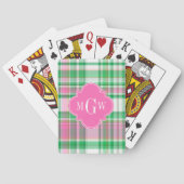Jeu De Cartes Emerald Green Hot Pink Wht Preppy Madras (dos)