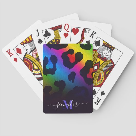 Jeu De Cartes Empreinte de léopard coloré (dos)