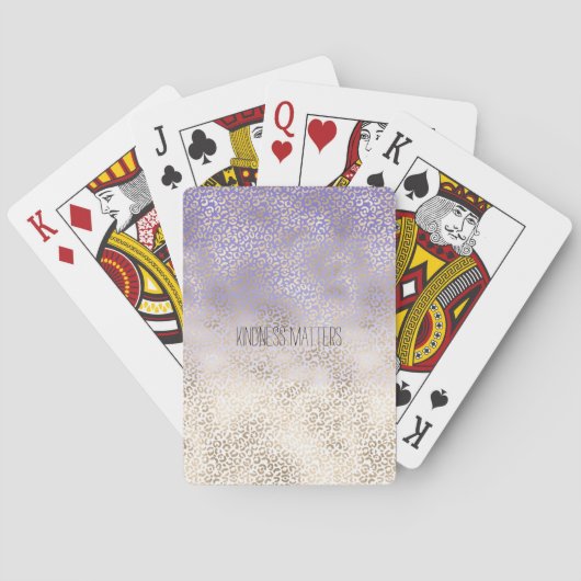 Jeu De Cartes Empreinte de léopard d'Ombre d'or violet (dos)