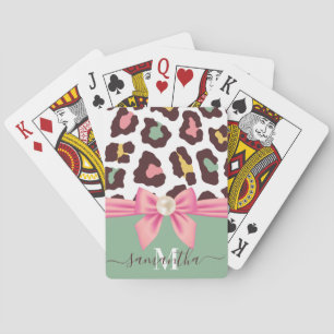 Jeu De Cartes Empreinte de léopard et Bow