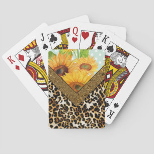 Jeu De Cartes Empreinte de léopard et tournesol
