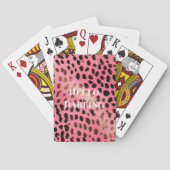 Jeu De Cartes Empreinte de léopard noir rose Abstrait (dos)