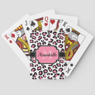 Jeu De Cartes Empreinte de léopard rose