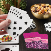 Jeu De Cartes Empreinte de léopard rose et noir personnalisé (In Situ)