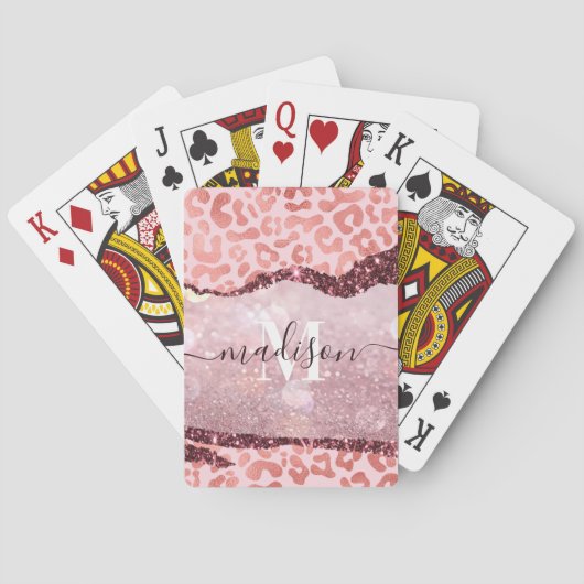 Jeu De Cartes Empreinte de léopard rose Gold (dos)