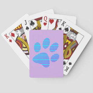 Jeu De Cartes Empreinte de patte avec lignes violettes et bleues