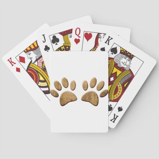 Jeu De Cartes Empreinte de patte de chien de bois (dos)