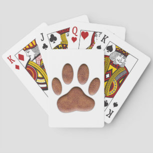 Jeu De Cartes Empreinte de patte de chien de Texture en cuir
