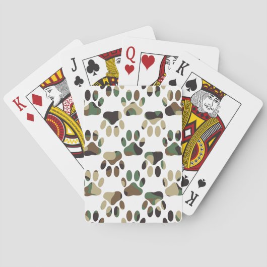 Jeu De Cartes Empreinte de patte de chien Motif Camo (dos)