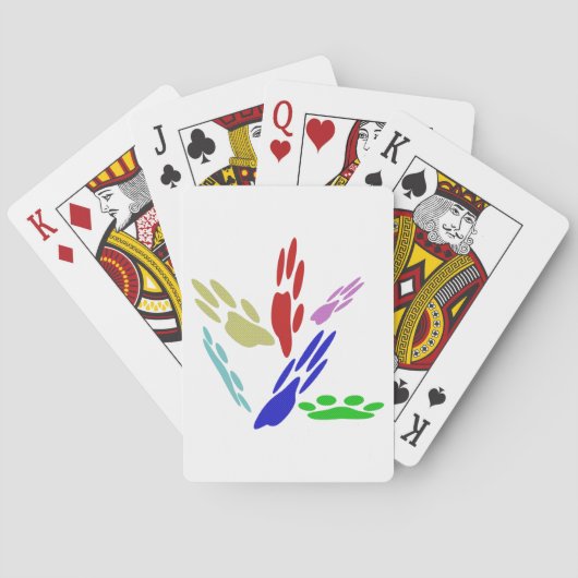 Jeu De Cartes Empreintes de pattes de chiens avec Pois (dos)