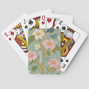 Jeu De Cartes En fleurs : Branche pastel avec fleurs roses