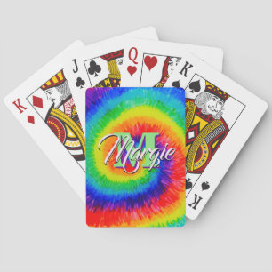 Jeu De Cartes Encre d'alcool à Cravate arc-en-ciel