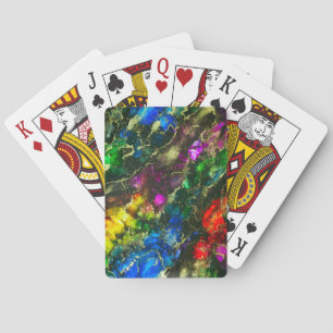 Jeu De Cartes Encre d'alcool psychédélique Peinture Abstraite
