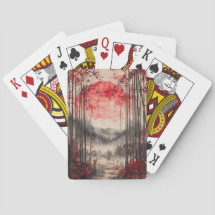 Jeu De Cartes Encre lavée Sakura Lune de sang (1)