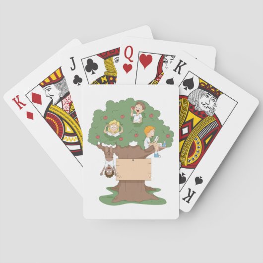 Jeu De Cartes Enfants amusants jouant dans l'arbre Apple (dos)