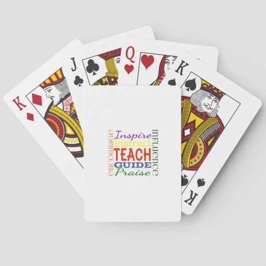 Jeu De Cartes Enfants d'école de professeurs d'image de mot de (dos)