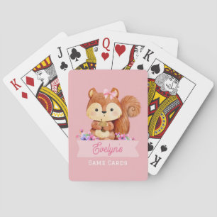 Jeu De Cartes Enfants d'écureuil rose Personnalisé